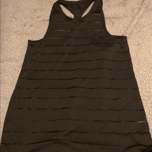 Black tank top with sheer stripes from Walmart
